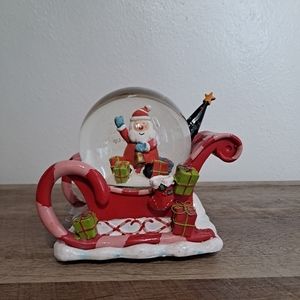Santa and sleigh musical snow globe